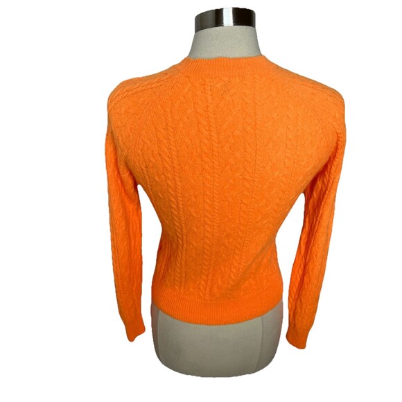 J Crew Cashmere cropped cable-knit crewneck sweater small Orange - Picture 11 of 11